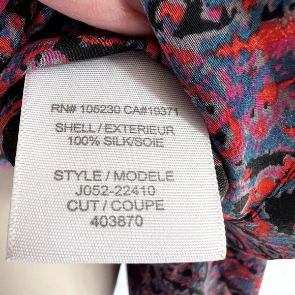 Joie Off Shoulder Boxy Silk Blouse with Abstract Print Size Small - Picture 8 of 9